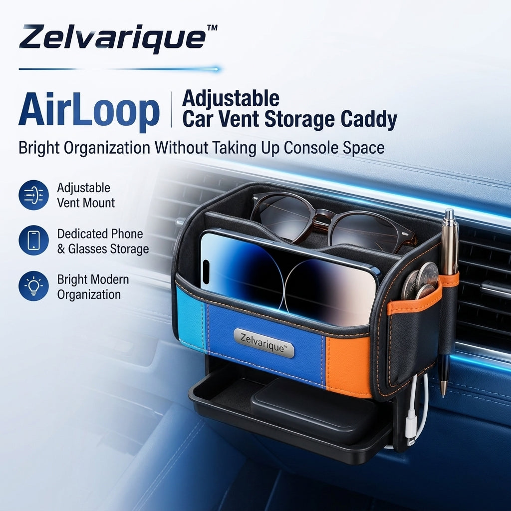 Zelvarique™ AirLoop Adjustable Car Vent Storage Caddy